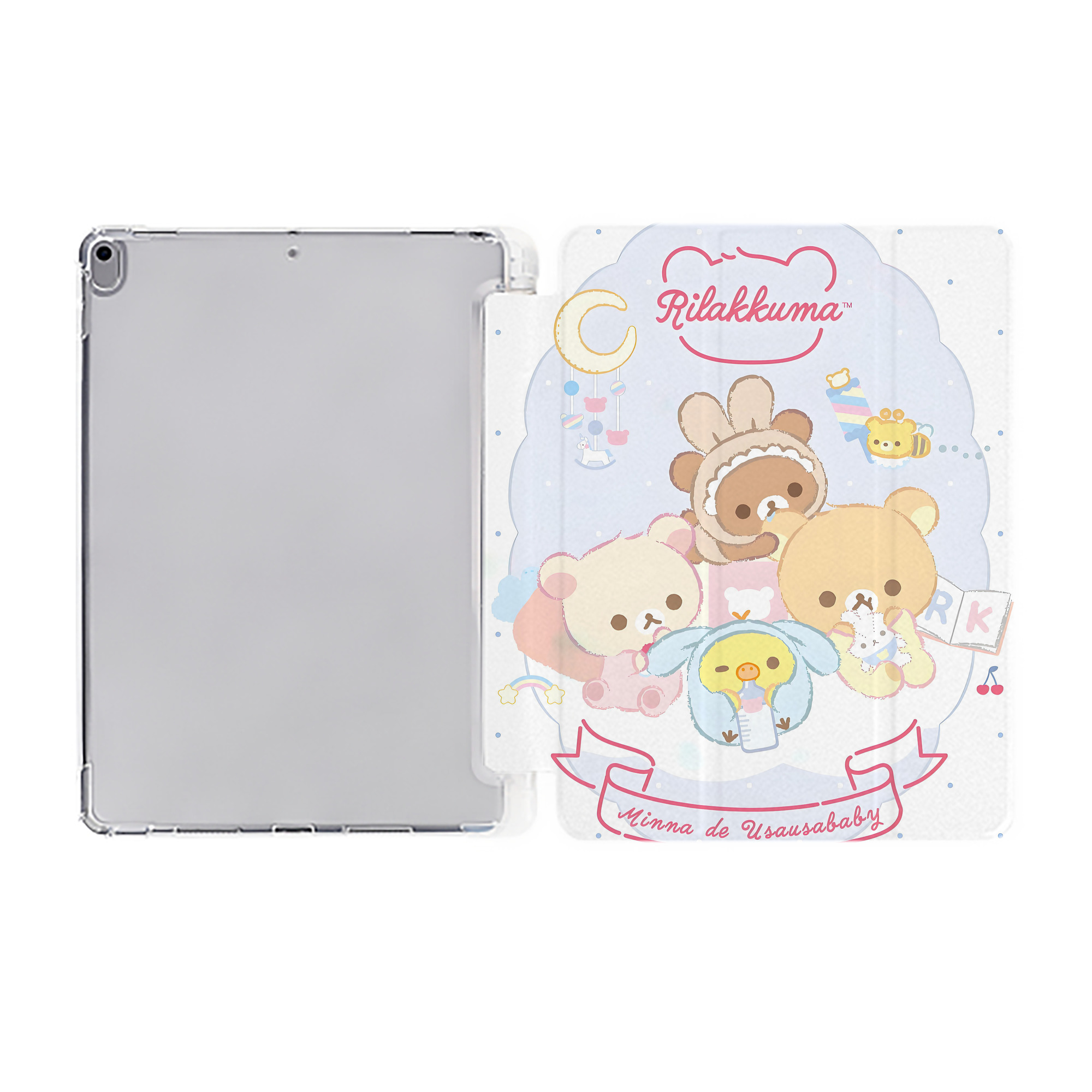 （画像用） リラックマ リラックマ キイロイトリ Rilakkuma Korilakkuma Kiiroitori IPad ケース ペン収納付き 三つ折りスタンド PUレザー×シリコン 対応機種9.5/10.5/10.9インチ